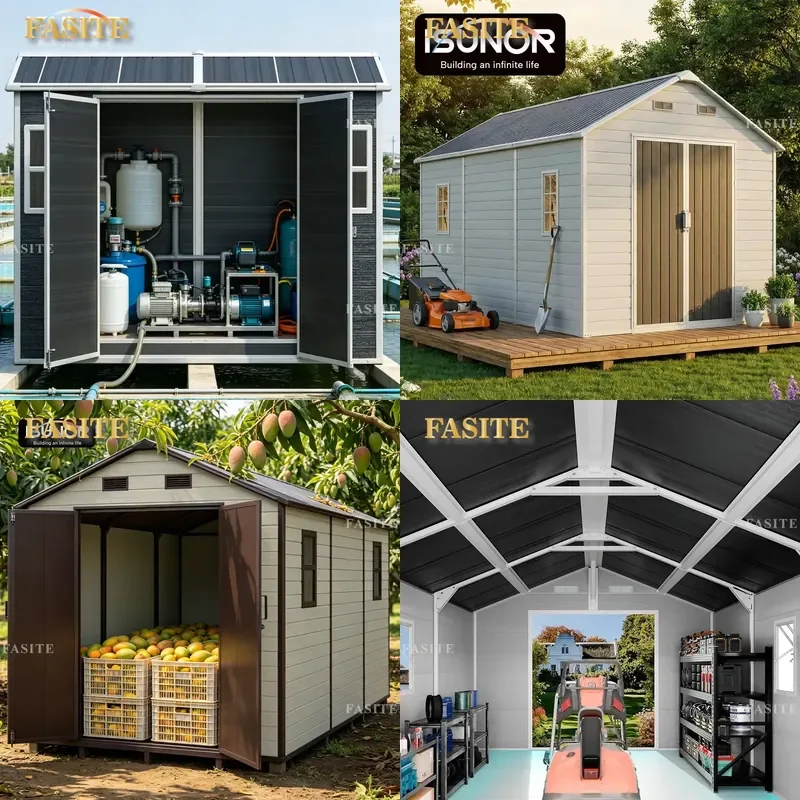 For Garden Courtyard Utility Room Plastic Storage Shed Mobile Assembly Tool House Simple Waterproof Outdoor Equipment