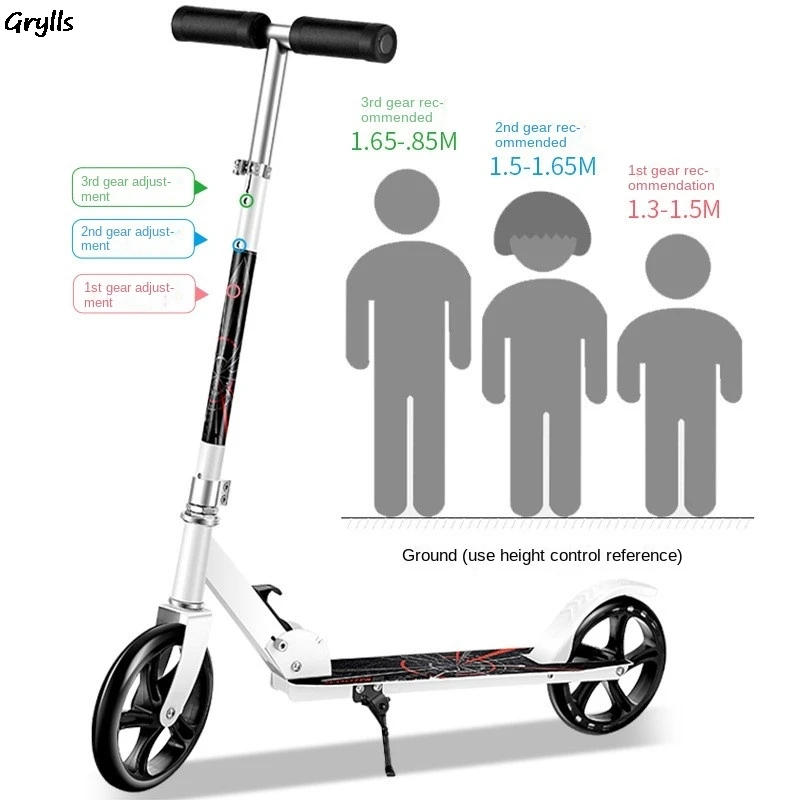 Grylls Children Teen Adult Portable Scooter Two-wheeled Two-wheeled Foldable Urban Mobility Scooter Scooter Hot New