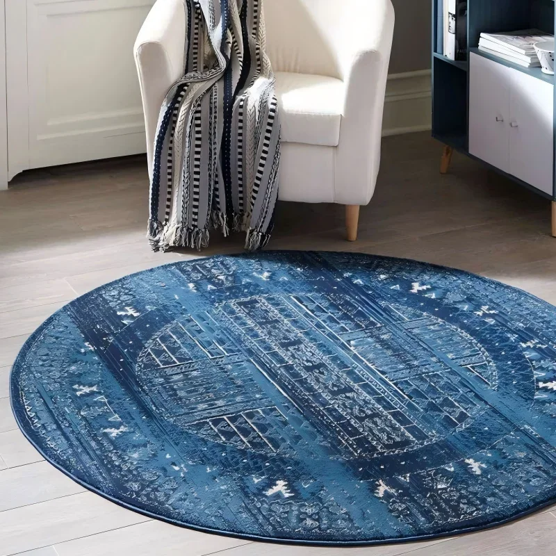 Round Rug Cream Beige Grooved Area Rugs Living Room Minimalist Stripe Carpet Wabi Sabi Home Decor Floor Mat Bedside Chair Mats