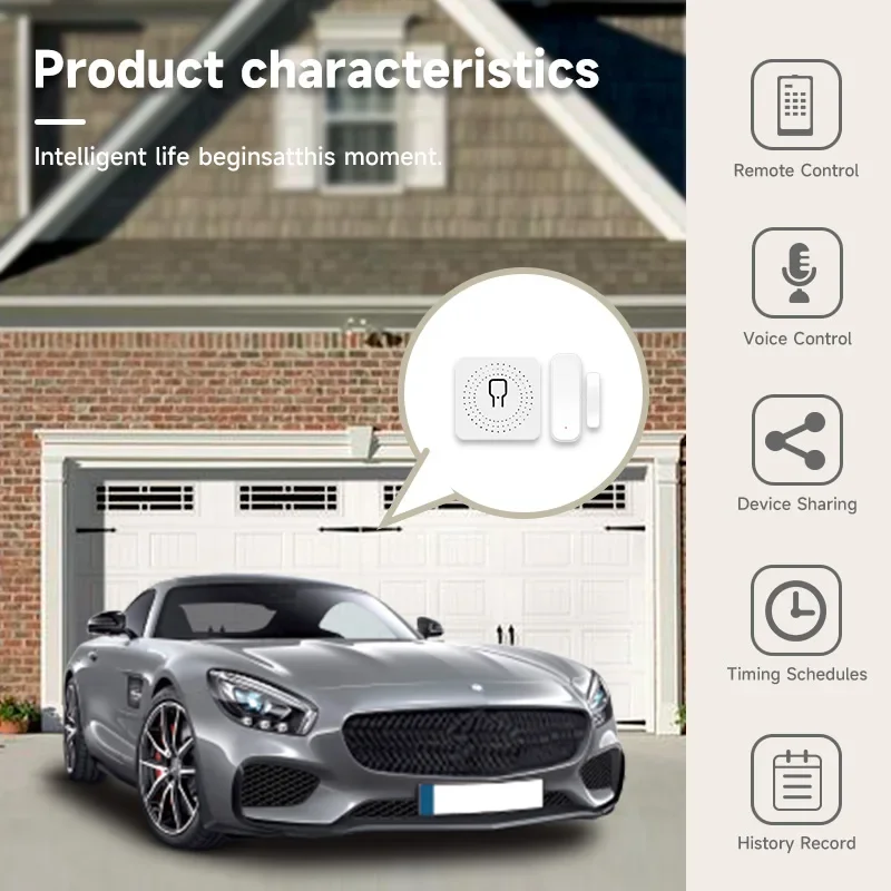 Ouvre-porte de garage intelligent Tuya, capteur de porte, maison intelligente, Wi-Fi, tournesol, fonctionne avec Google Assistant, Alexa, télécommande