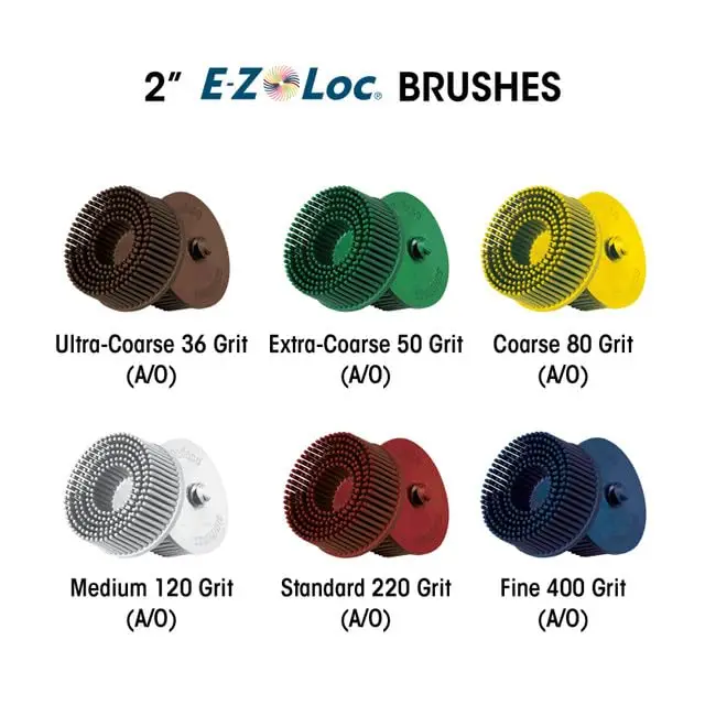 E-Z Loc Polishing Brush Set – 2 Inch TC Design for Rotary Tool, Precision Cleaning and Finishing Accessory, Standard 220 Grit, R