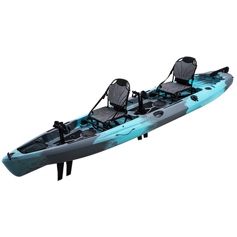 4200x900x320mm 14-foot Two-person Kayak, LLDPE Pedal Boat, Rotomolded Fishing Boat, Ideal for Outdoor Recreational Fishing