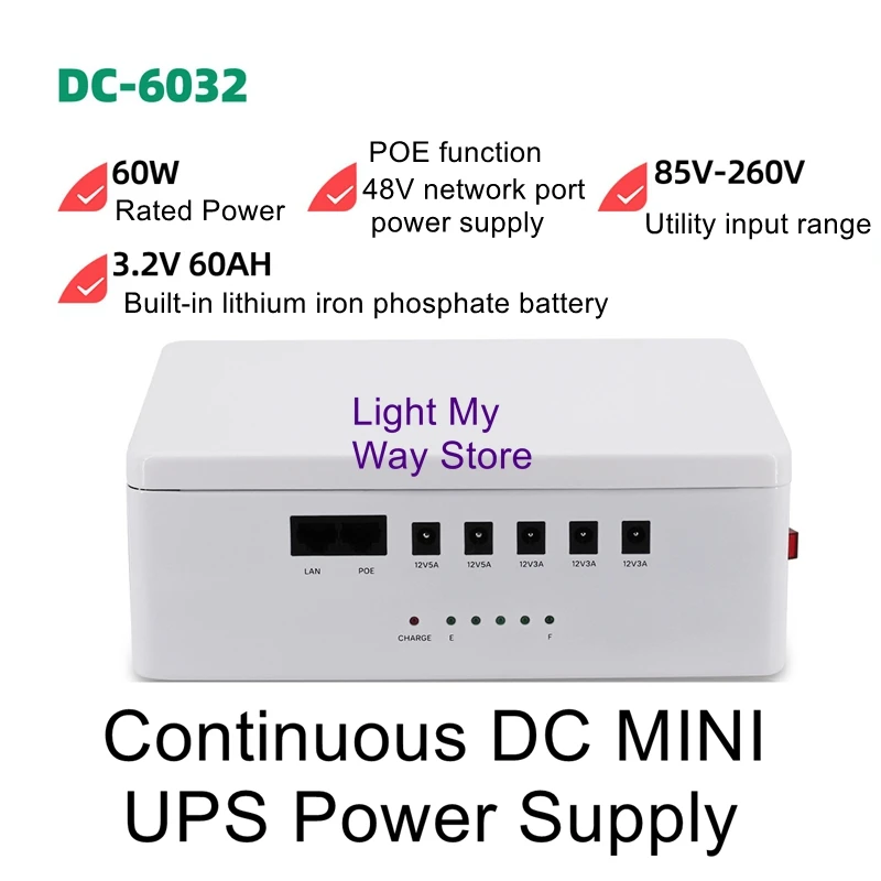 60W DC backup power miniups computer all-in-one uninterruptible power supply optical cat camera