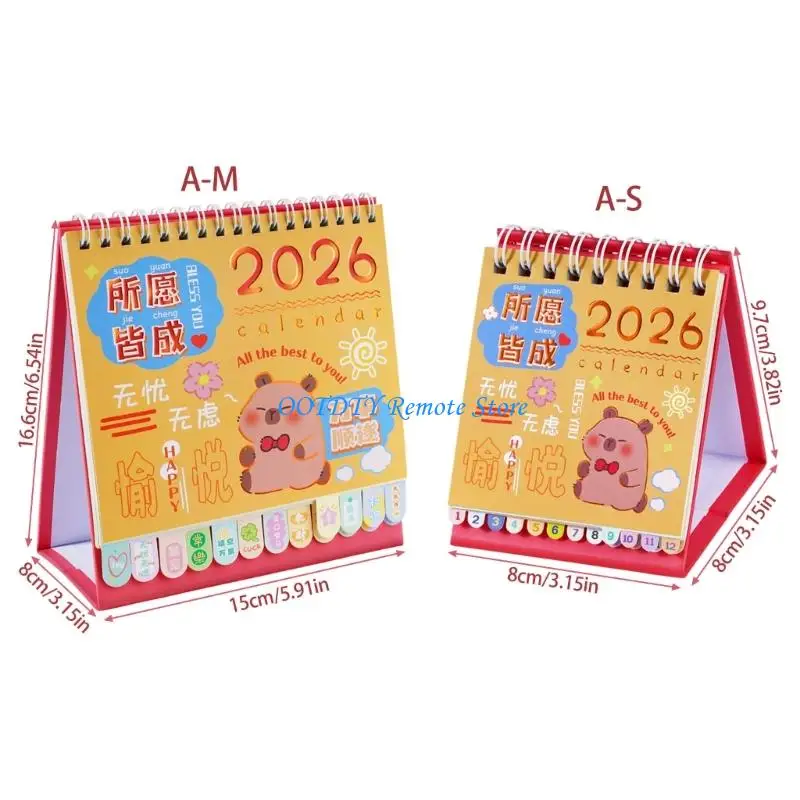 2026 Calendar Creative Desktop Decoration Planner Portable Small Desk