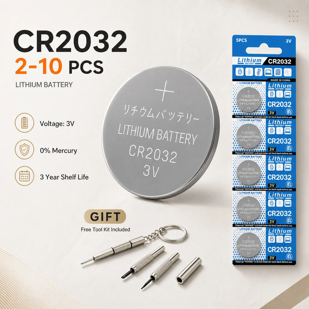 3V 200mAh CR2032 Lithium Button Cell Battery 2-10PCS DL2032 ECR2032 for Car Key Remote Watch Toy Calculator