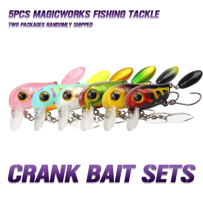 

MAGIC WORKS Crankbait Fishing Lure 5pcs/Box Floating Wobblers for Fishing 2.2g Artificial Mini Crank Baits 25mm