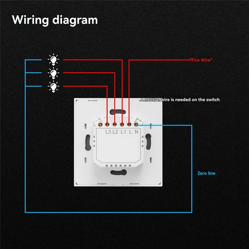 ABZW Tuya Matter Smart Switch Interruttore della luce tattile da parete Necessita di neutro per il controllo vocale dell'APP Alexa Google Home