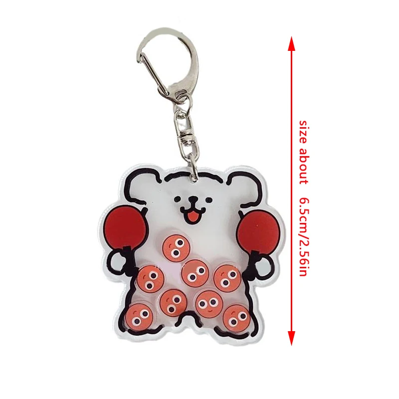 Acrylic Creative Cartoon Shake Ball Line Puppy Keychain Bag Pendants Couples Cute Fashion Keychain Bag Pendants Holiday Gifts