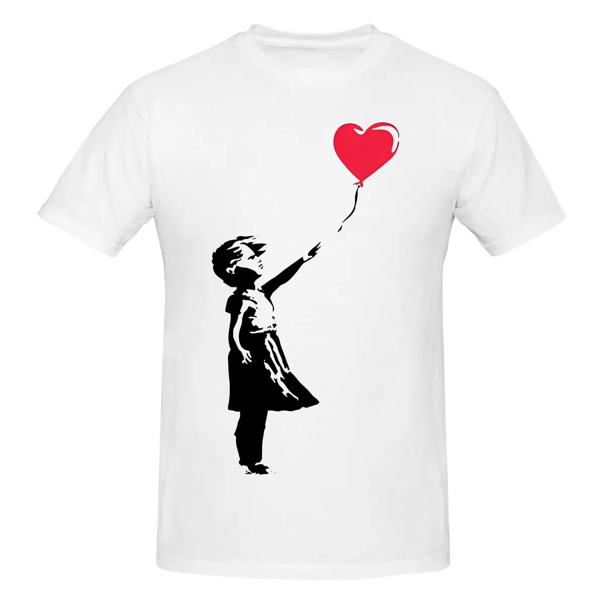 

Мужская футболка с принтом «Забавная девушка Бэнкси с воздушным шаром», футболка унисекс, мужская футболка