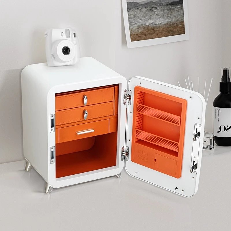 

Jewelry Box Retro Wind Belt Smart Fingerprint Lock Large Capacity Necklace Earrings Storage Safe