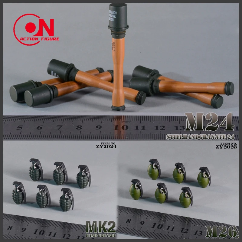 6PCS ZYTOYS ZY2022 ZY2023 ZY2024 1/6 Scale M26 MK2 Hand Grenade Scene Accessories Model Fit 12'' Soldier Action Figure Body Doll