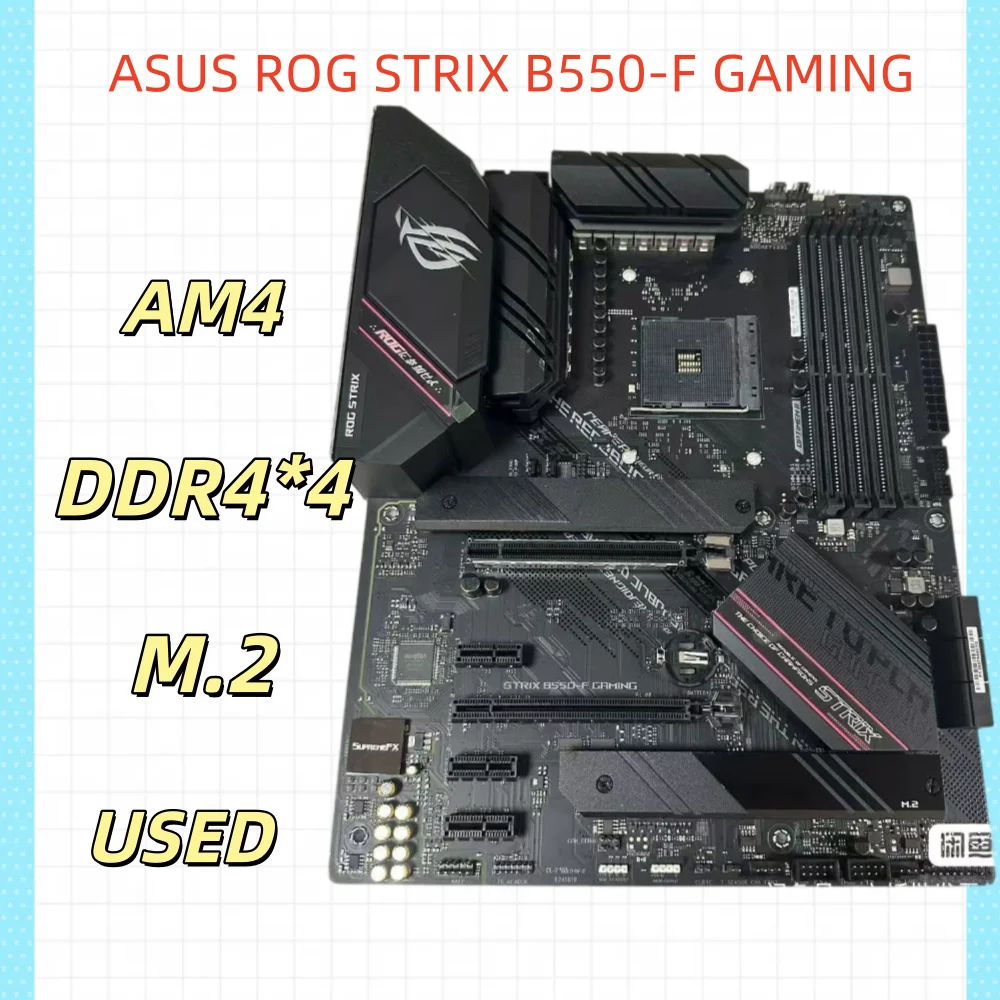 ASUS ROG STRIX B550-F GAMING Motherboard Support 3600X 5600G 5700x3D 5800X3D 5900X CPU 4xDDR4 64GB M.2 AM4 PCIe 4.0 ATX