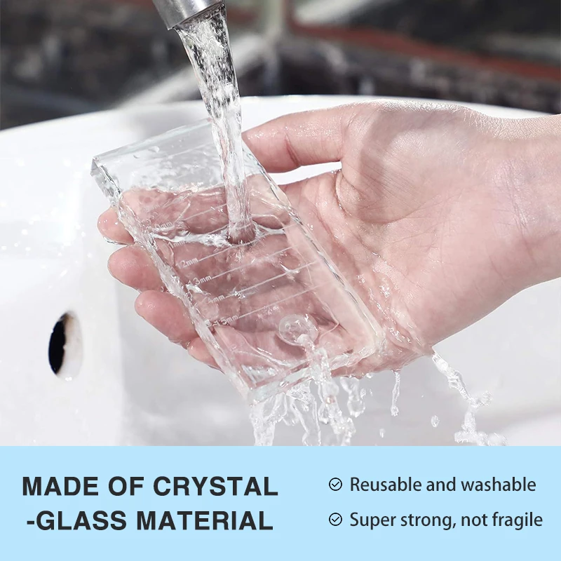 Supporto per colla per ciglia finte Cuscinetti per supporto per estensione ciglia per pallet con supporto per colla adesiva in vetro cristallo con marchio per zecche2026