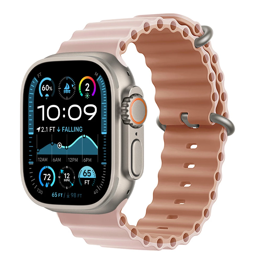 Ocean Strap voor Apple Watch Ultra 3 2 Band 49mm 46mm 44mm 40mm 45mm 41mm 42mm Correa Armband iWatch Serie 11 10 9 SE 8 7 6 5 4