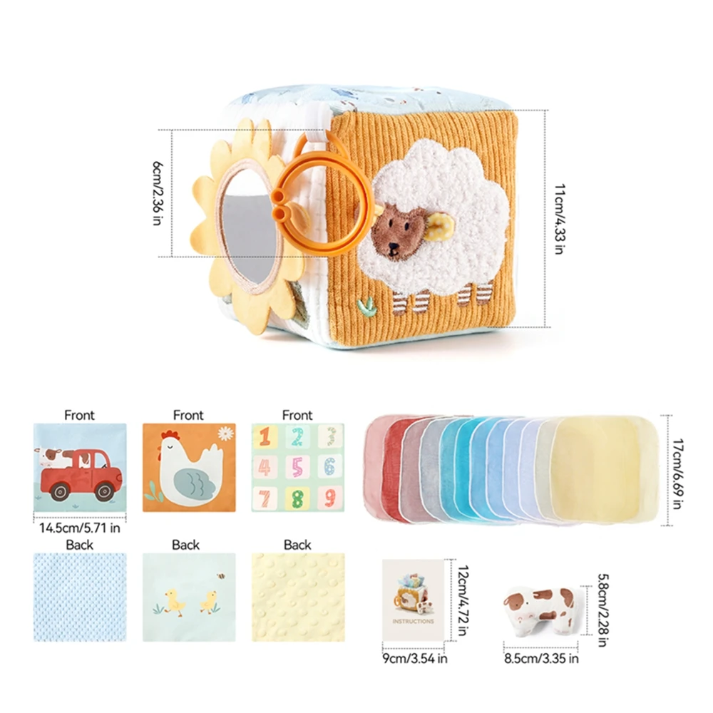 Montessori Stoffspielzeug Magische Baumwoll-Tierbox Kinder-Fingerübungs-Stoffbox Spielzeug Baby Pädagogische Aktivitäts-Sensorikbox