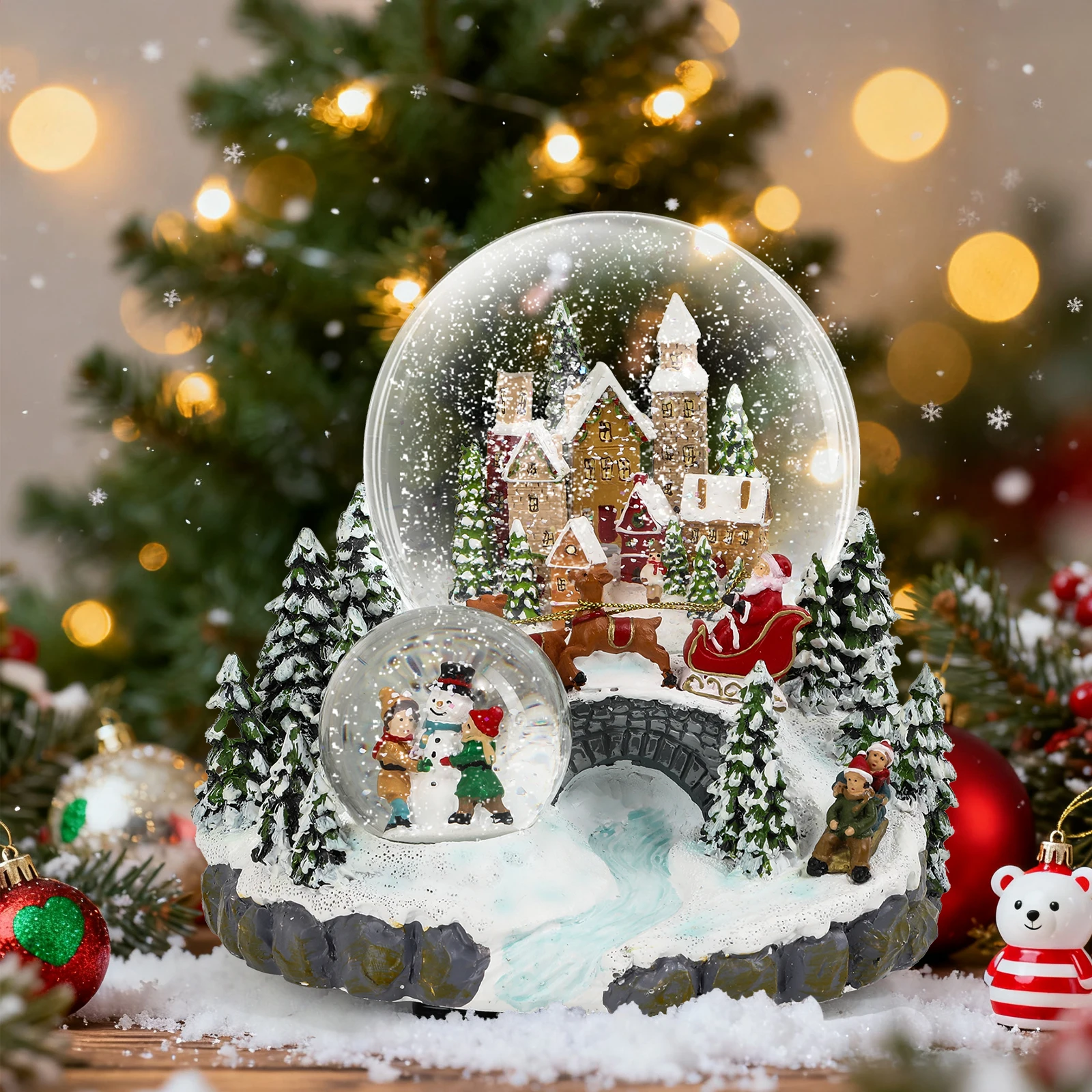 

Christmas Gifts 2025 Musical Snow Globe with Snow Scenery, Santa Claus and Christmas House Ideal Holiday Gift for Family & Fri