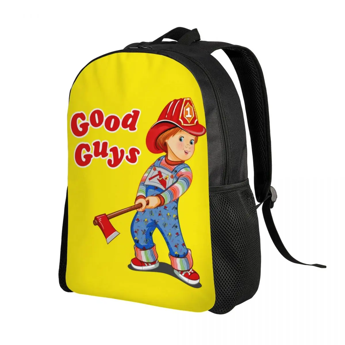 Custom Good Guys Fireman Travel Backpack Men Women School Laptop Bookbag Child's Play Chucky College Student Daypack Bags