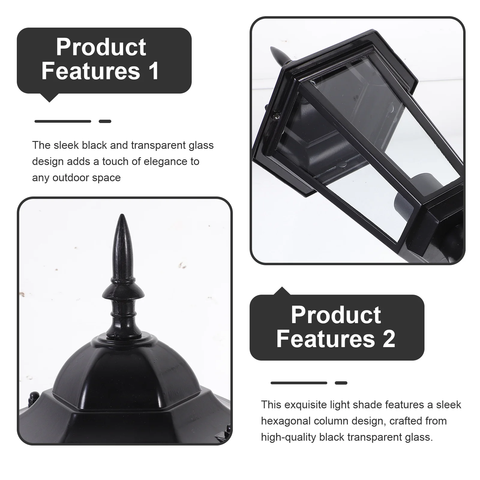 

Шестиугольная колонна, уличный абажур E27, совместимая с лампочкой, элегантный декоративный светильник для двора, ландшафтное освещение, чехлы для наружного освещения