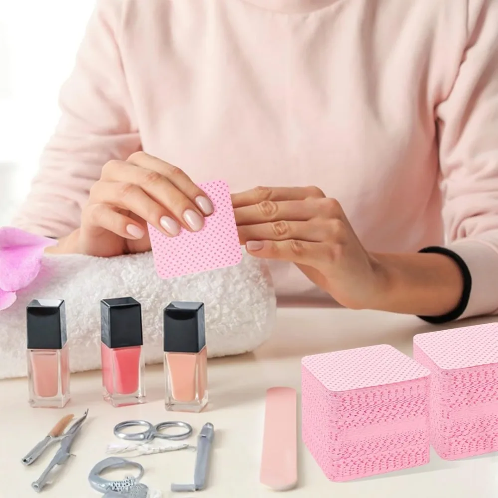 100pc/bag Portable Non Woven Fabric Nail Wipes Super Absorbent Removing Gel Polish Nail Wipes Wash Armor Specialized Cotton Pads