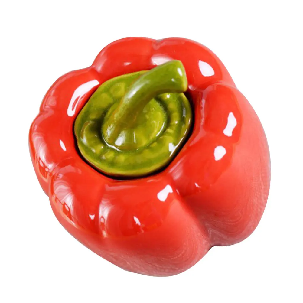 

Ceramic Tea Canister Chili Shaped Storage Jar Premium Material Reusable Kitchen Living Room Decor Tea Canister