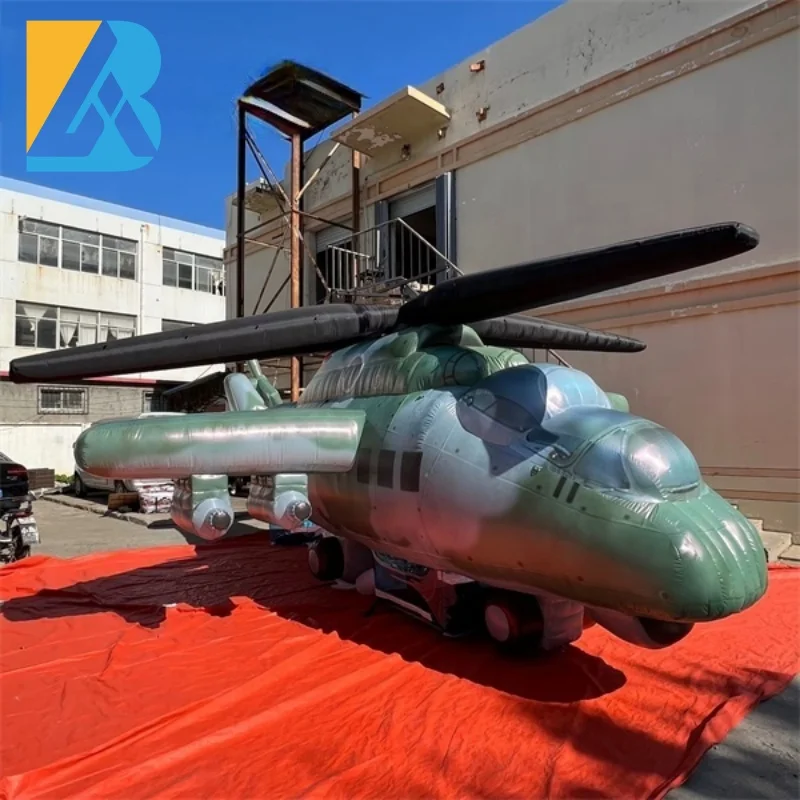 Bespoke Events Decorative Giant Inflatable Helicopter for Military Model Planner Toys