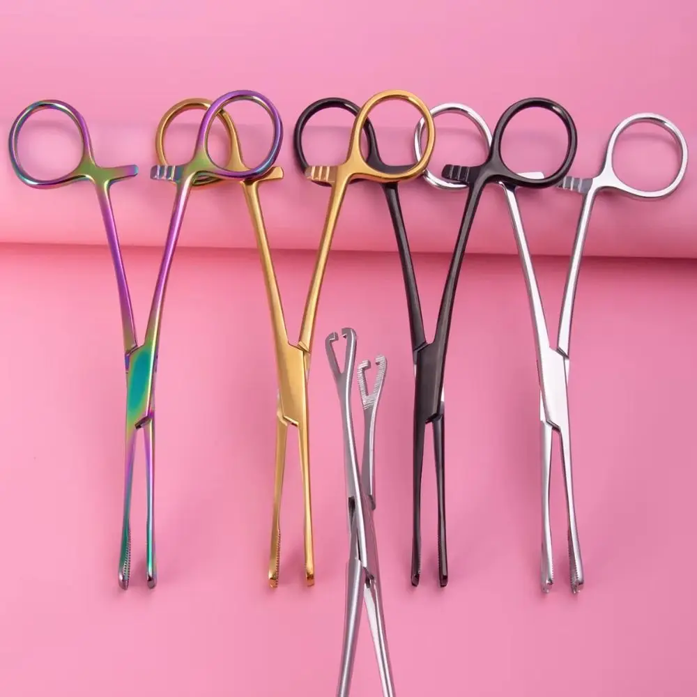 Body Jewelry Tool Stainless Steel Piercing Clamp Piercing Tools Puncture Tool Disposable Professional Tool Body Piercing