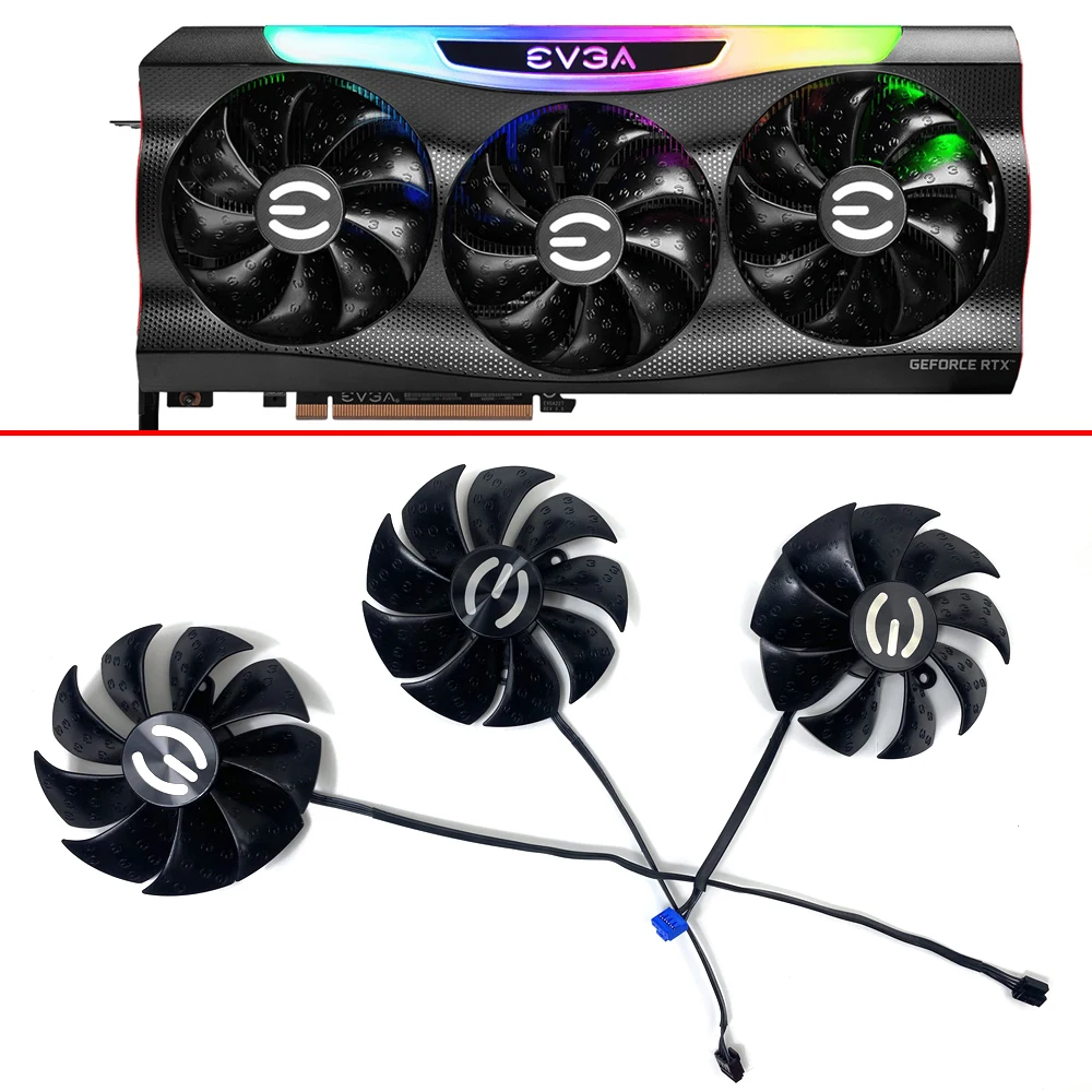 

87mm DIY FAN Cooling Fan PLD09220S12H 4PIN 0.55A GeForce RTX 3070 XC3 GPU Fan For EVGA GeForce RTX 3070 3080 Ti 3090 FTW3 ULTRA