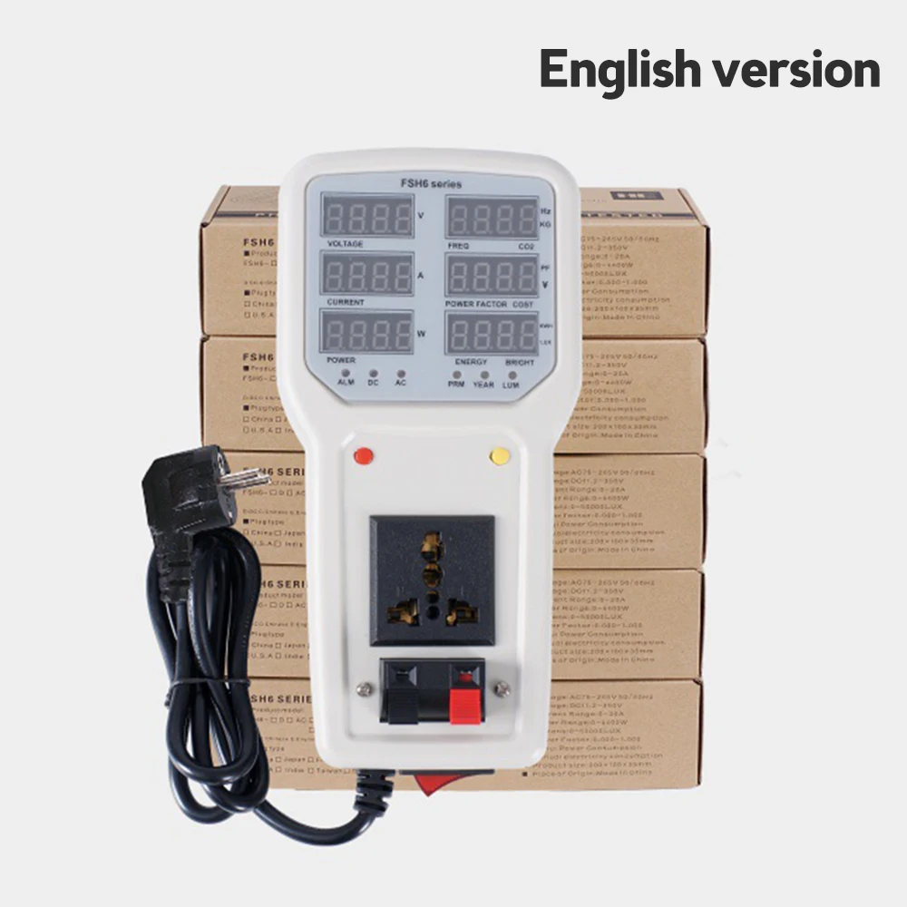 Imagem -06 - Hopi Hp-9800 Medidor de Potência Portátil Analisador de Energia Led Testador Medidor Soquete Mensurável Atual Tensão Fator de Potência Monitores
