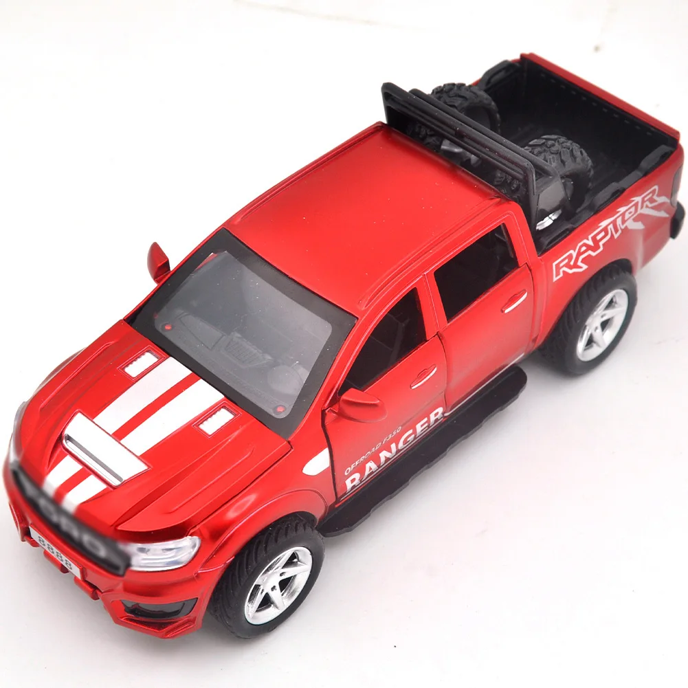 

1/32 suitable for Ford Raptor F350 die-casting metal alloy model car sound and light pull-back series children's toy gifts