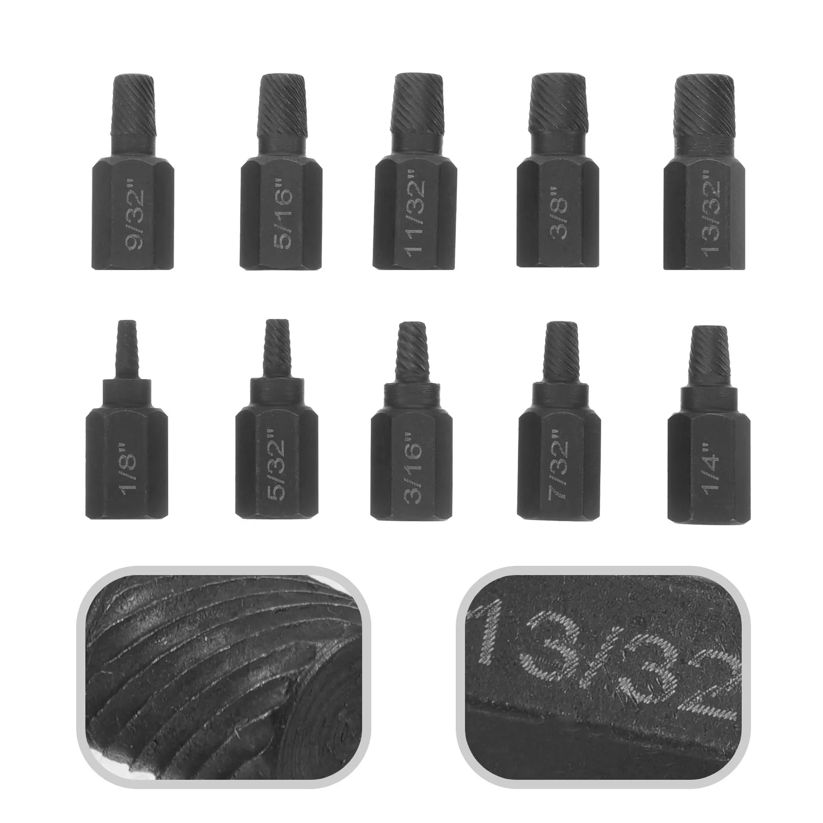 

1Set Screw Extractor Set Heavy Duty Chrome Vanadium Steel Stripped Bolt Remover Kit Hex Handle Efficient Extraction for Small