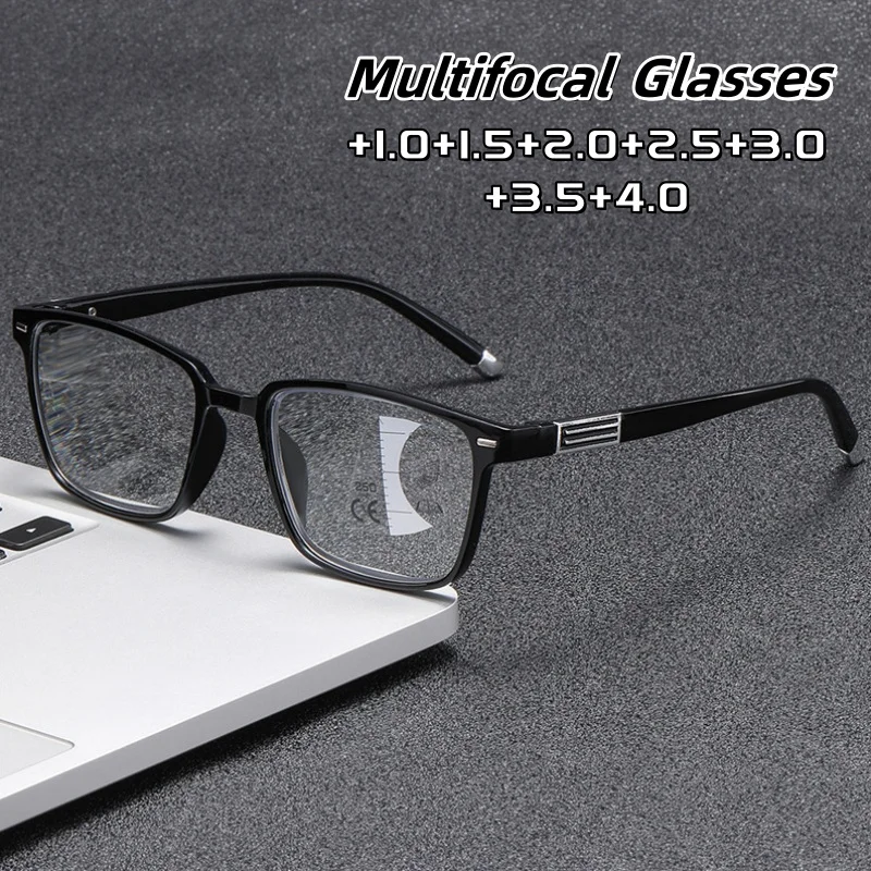 

Classic Square Business Multifocal Presbyopia Glasses Women Men Fashion Sports for Both Near and Far Eyeglasses +1.0 To +4.0