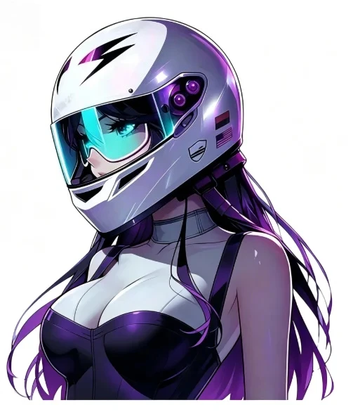 16cm Biker Anime Girl Car Sticker, Waterproof Vinyl Decal For Motorcycle Laptop Otaku Gift