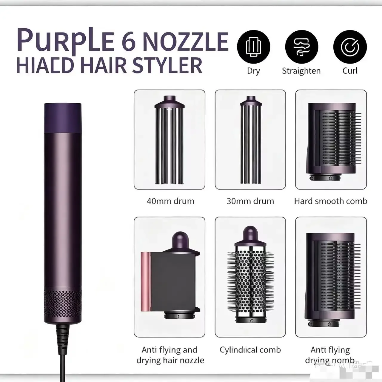 SenCiciMen X9 Multi Hair Styler Curling Barrel Hot Air Brush Hair Dryer Salon Professional Curly Hair Styler Iron blow dryer