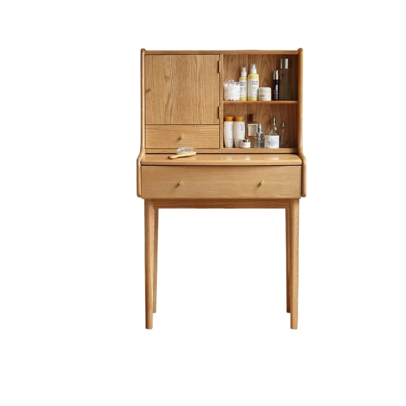 

All solid wood dresser, Nordic oak mini makeup table, modern small apartment dresser storage