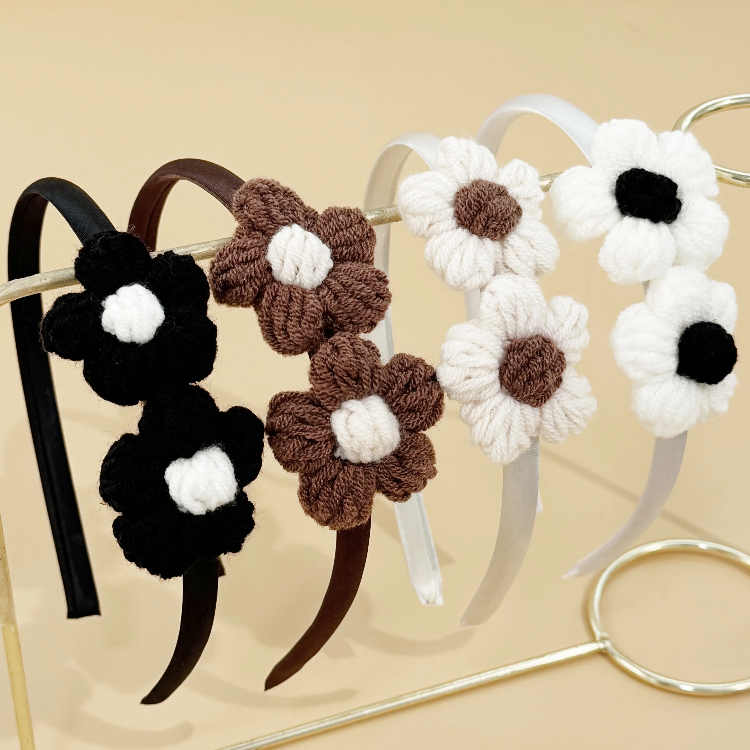 4/8PCS Nette Blume Stirnbänder für Mädchen Kunststoff Satin Stirnband Haarbänder mit Blume Kinder Kinder Winter Haar Zubehör