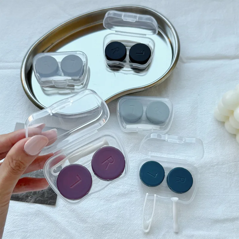 Vintage Color Contact Lens Case with Tweezer Portable Travel Storage Box Beauty Pupil Makeup Accessories