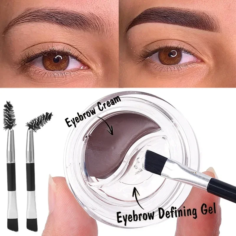 Multi-function Dye Eyebrow Cream with Brush Wild Brow Styling Soap Waterproof Lasting Eyebrow Shaping Gel Set Makeup Cosmetics