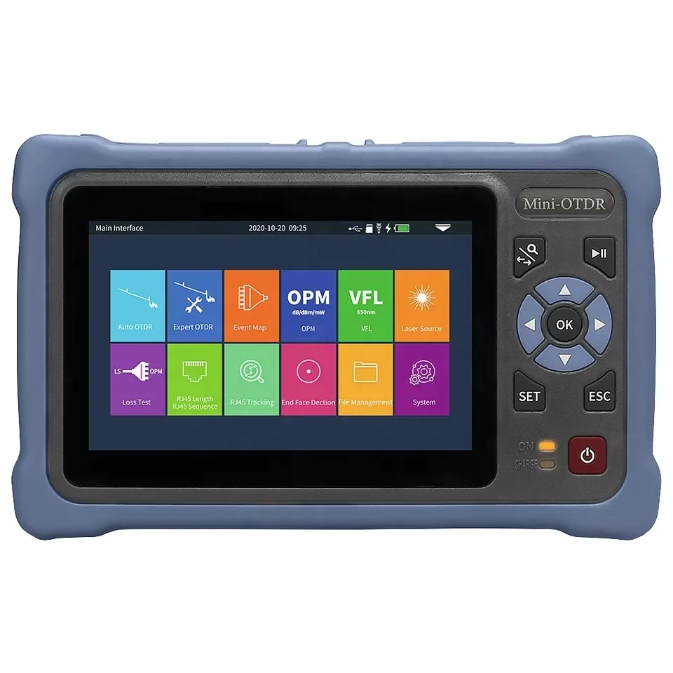 

Mini OTDR NK4000D 1310/1550nm 26/24dB Fiber Reflectometer Touch Screen VFL OLS OPM Event Map Ethernet Cable Tester