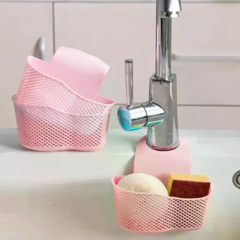 Sink Draining Hanging Basket Adjustable Kitchen Accessories Sink Bag Soap Sponge Shelf Faucet Holder For Bathroom