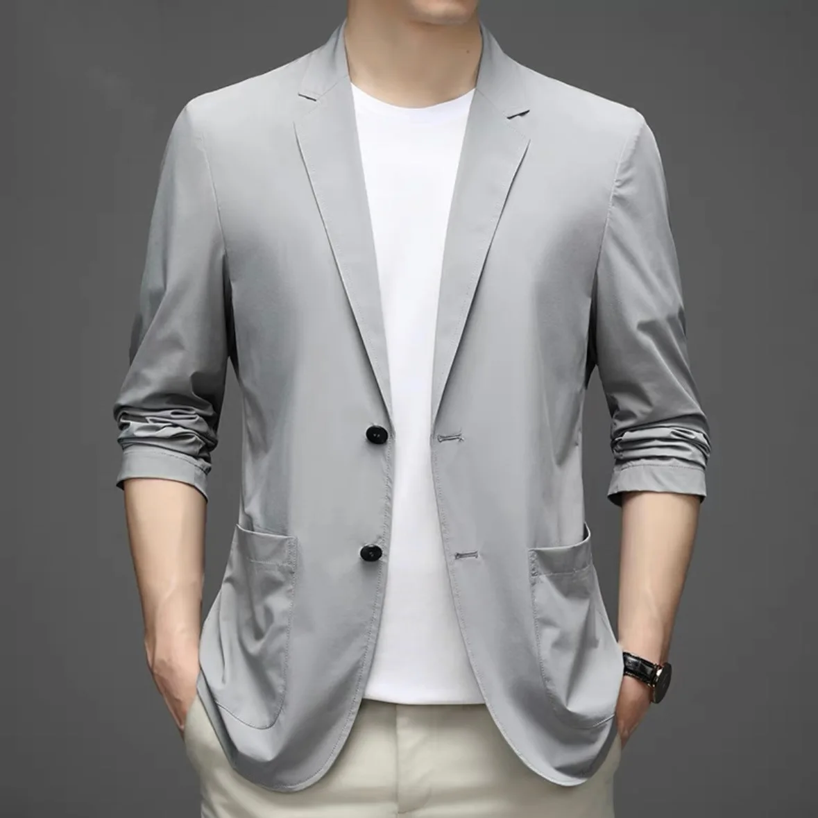 

2849-R-Casual suit jacket man loose and handsome suit