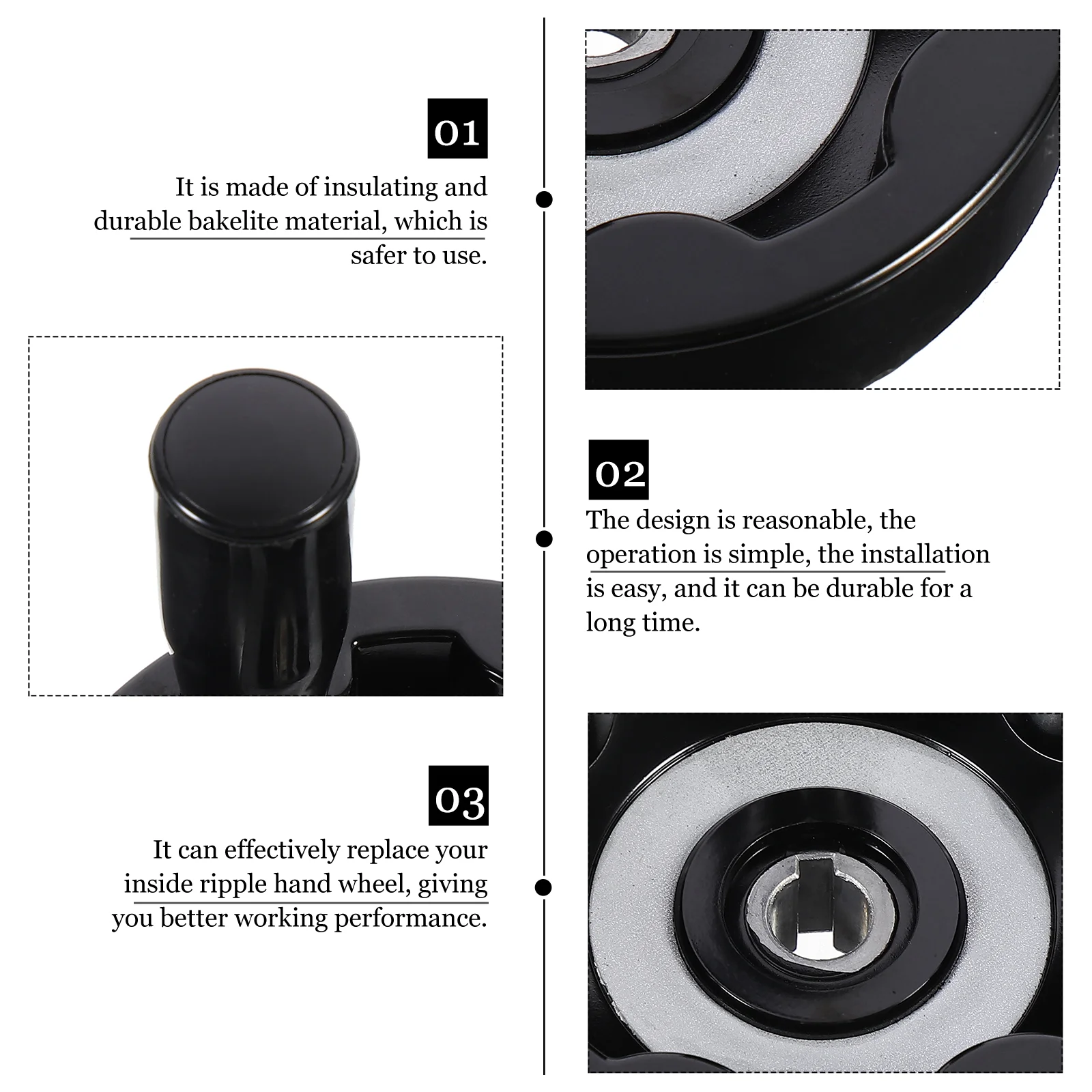 Imagem -02 - Roda de Mão Alça Rotativa Handwheel Moagem Torno Baquelite Dentro Dobrável Machinewith Rodas Manivela Ondulação Fodable Redondo