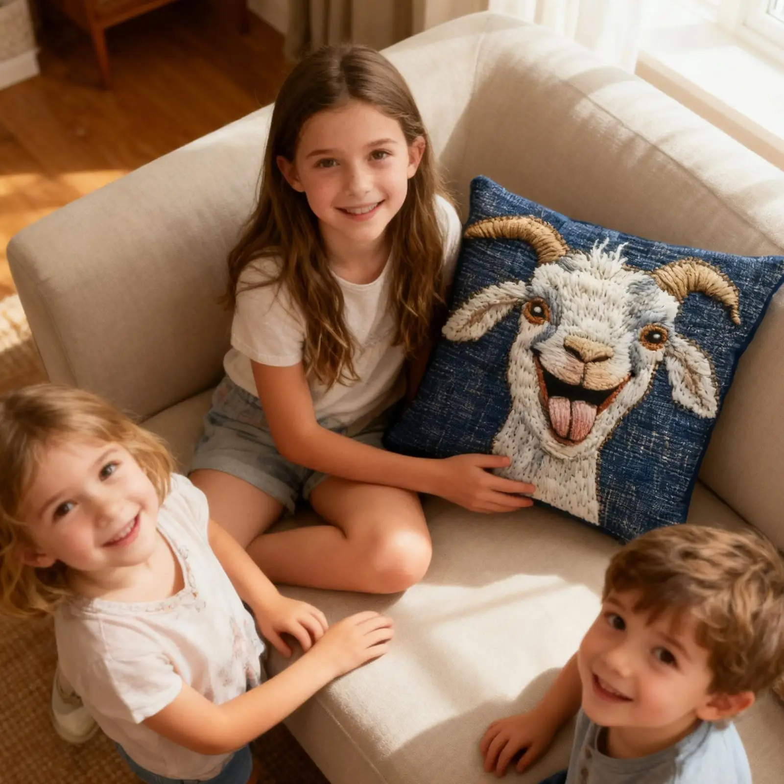 Decorative Pillow Covers Goat Pattern Comfortable Removable Case Winter Pillow Covers For Family Friends Sofa Living Room