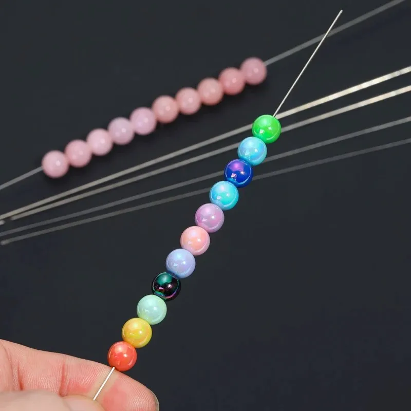 2 pc Stainless Steel Needle With Opening Side For Threading Beads AndStrings, DlY Beads Threading Tool  Jewelry Making