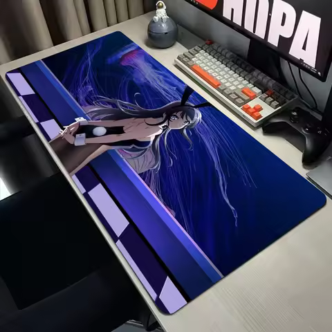 Bunny Girl Sakurajima Mai Mouse Pad Desk Mouse Pad Cute HD Desk Pad Extended Gaming Keyboard Mats Large XXL Gamer Mousepad 90x40