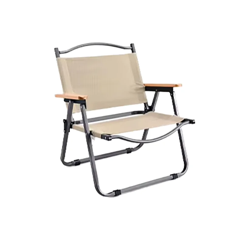 Safe And Comfortable Thickened Outdoor Folding Camping Chair Stool Ultra Light Portable Wood Beach Park 600D Oxford Fabric