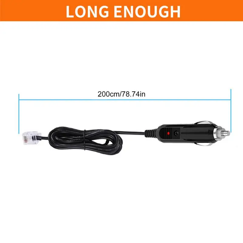 Radar Detector Adapter Cable 12V 2A Radar Detector Lighters to Rj11 Adapter Straight Power Cord Replacement Connecting Cables