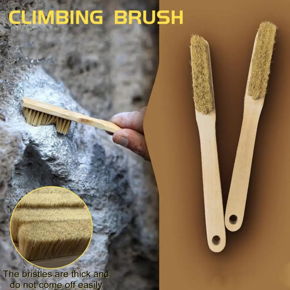 Bristle Brush for Gravel Surfaces Eco-friendly Rock Climbing Brush Set with Beech Wood Handle Boar Hair Bristles for Callus