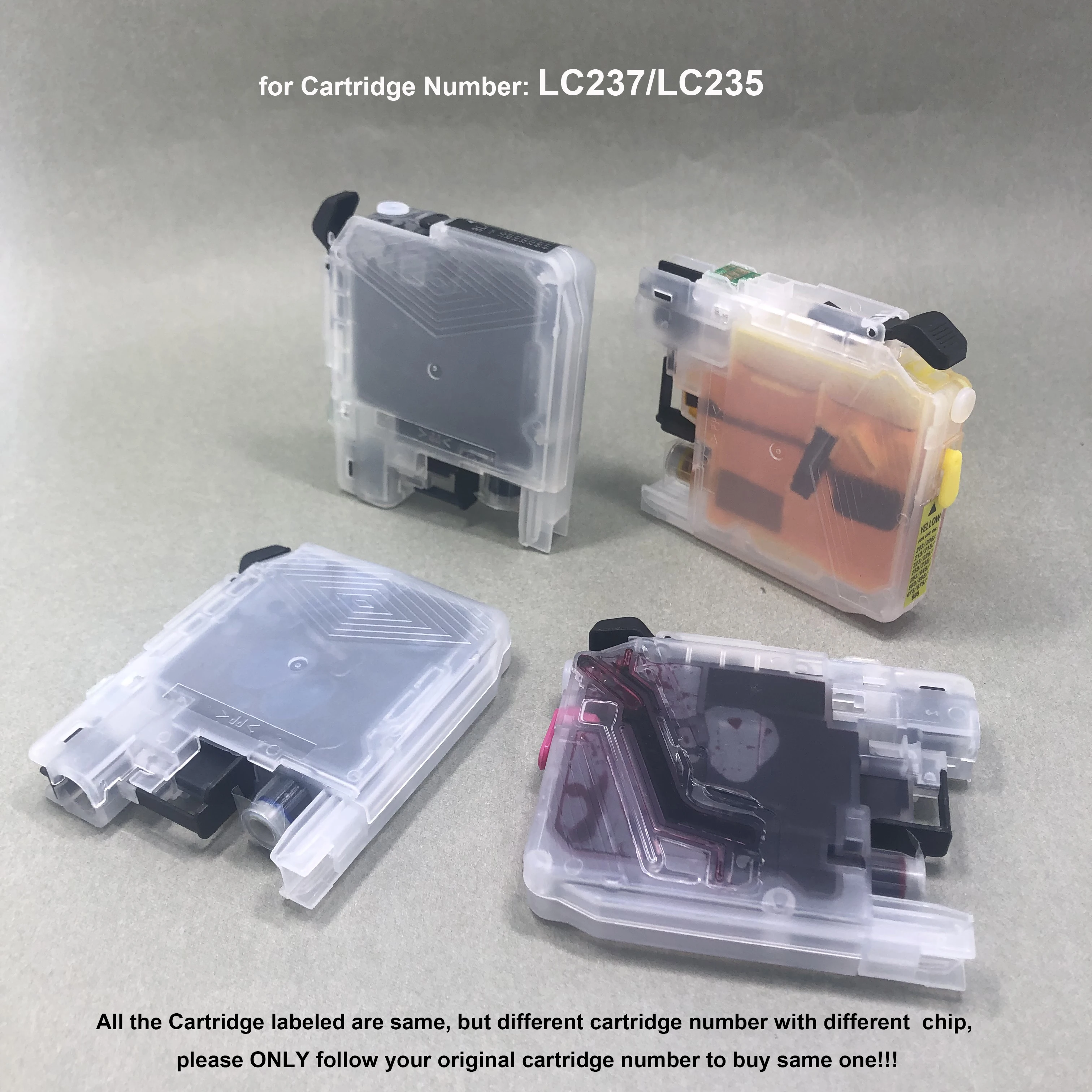 1Set Full Ink LC237 LC235 Refillable Ink Cartridge with ARC for Brother MFC-J4120 MFC-J4620