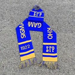 Sigma Gamma Rho Wool Knitted Women's Winter yellow blue Scarf Hat Set 1922 Women's Gift