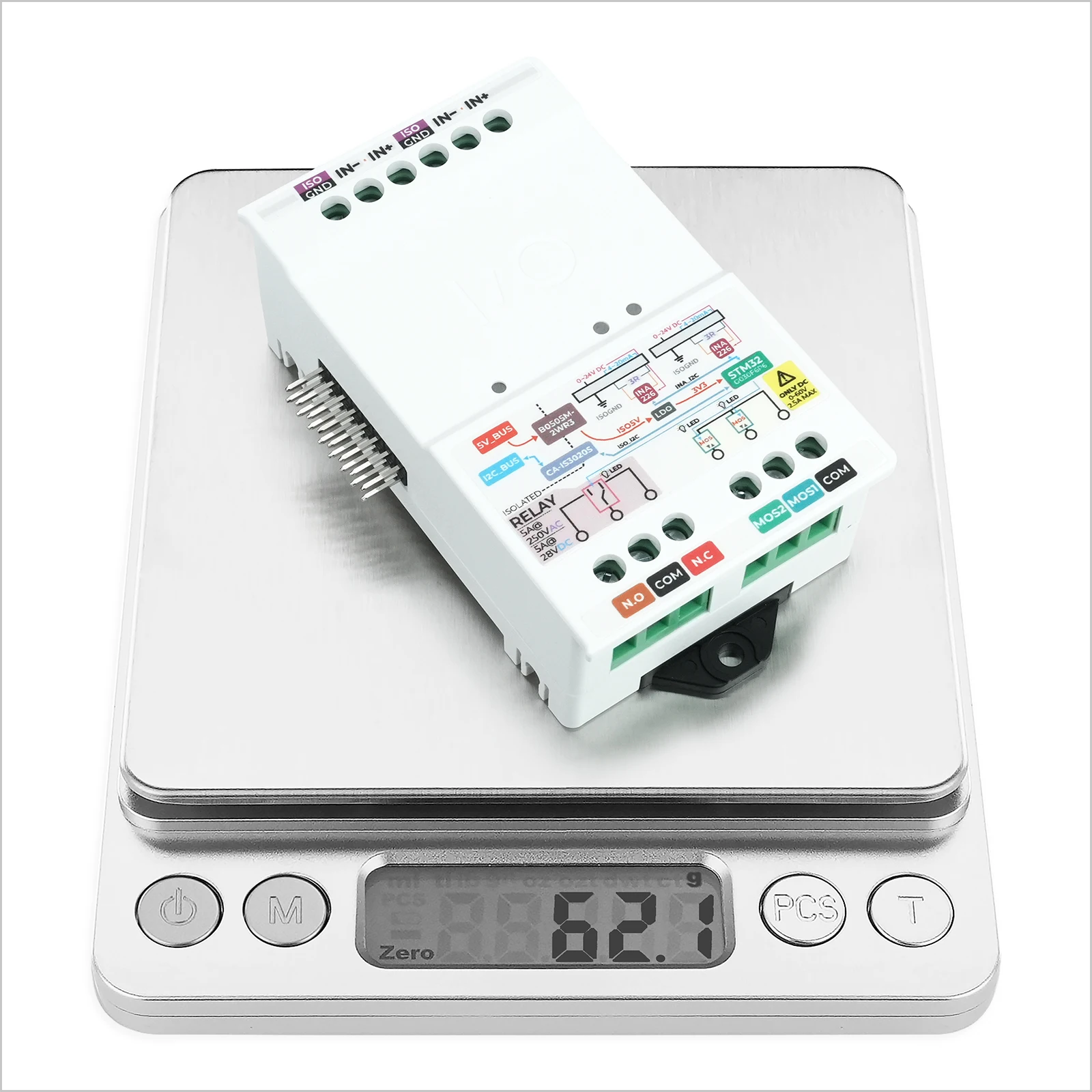 M5Stack Official StamPLC IO Isolated I2C Expansion Module 2CH 0-10V 0-20mA Analog Input Dual SSR Mechanical Relay DIN Rail